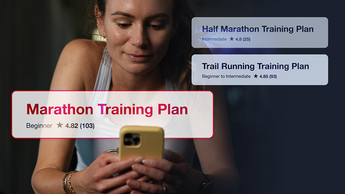 Training Plans As Versatile As You Female Athlete Browsing Running Training Plans On Trainingpeaks.